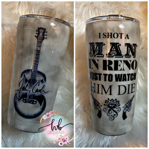 Johnny Cash Tribute Tumbler